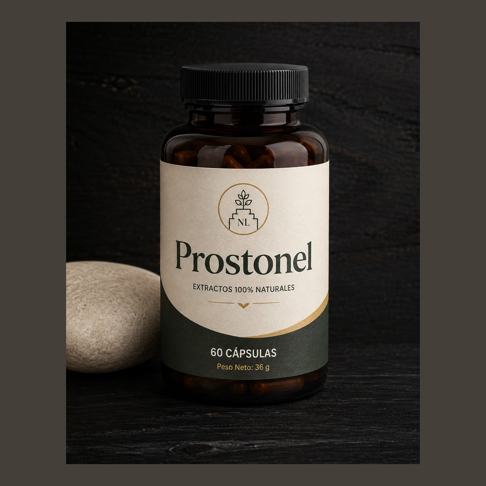 Envase de Prostonel con etiqueta legible